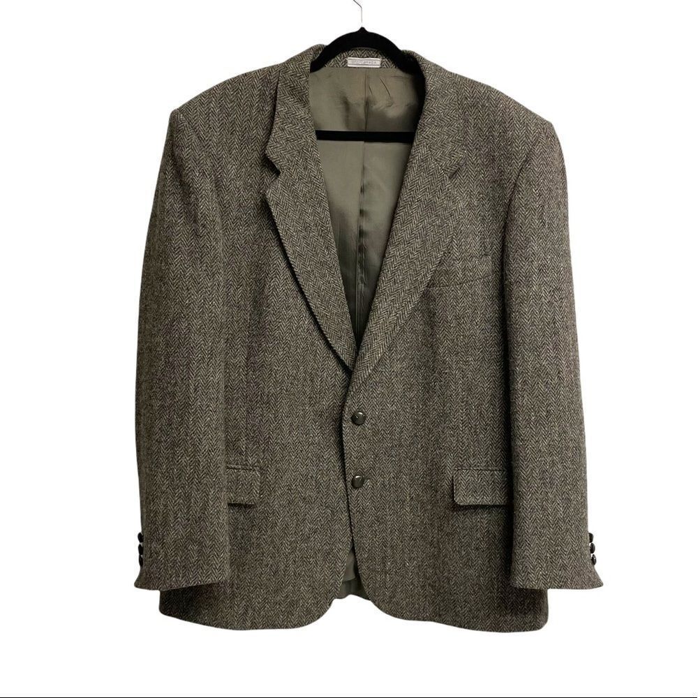 HARRIS TWEED Vintage Hand Woven Wool Blazer 46L